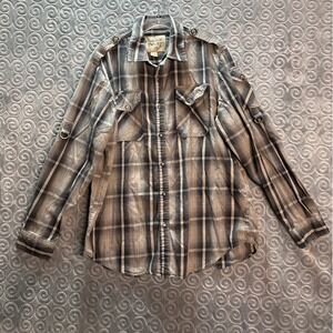 GOLD LABEL SPECIAL ISSUE EQUIPMENT Mens Plaid Long Sleeve Button Up Shirt XL